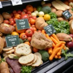 Supermarket and restaurant food waste illustrating taxation concept