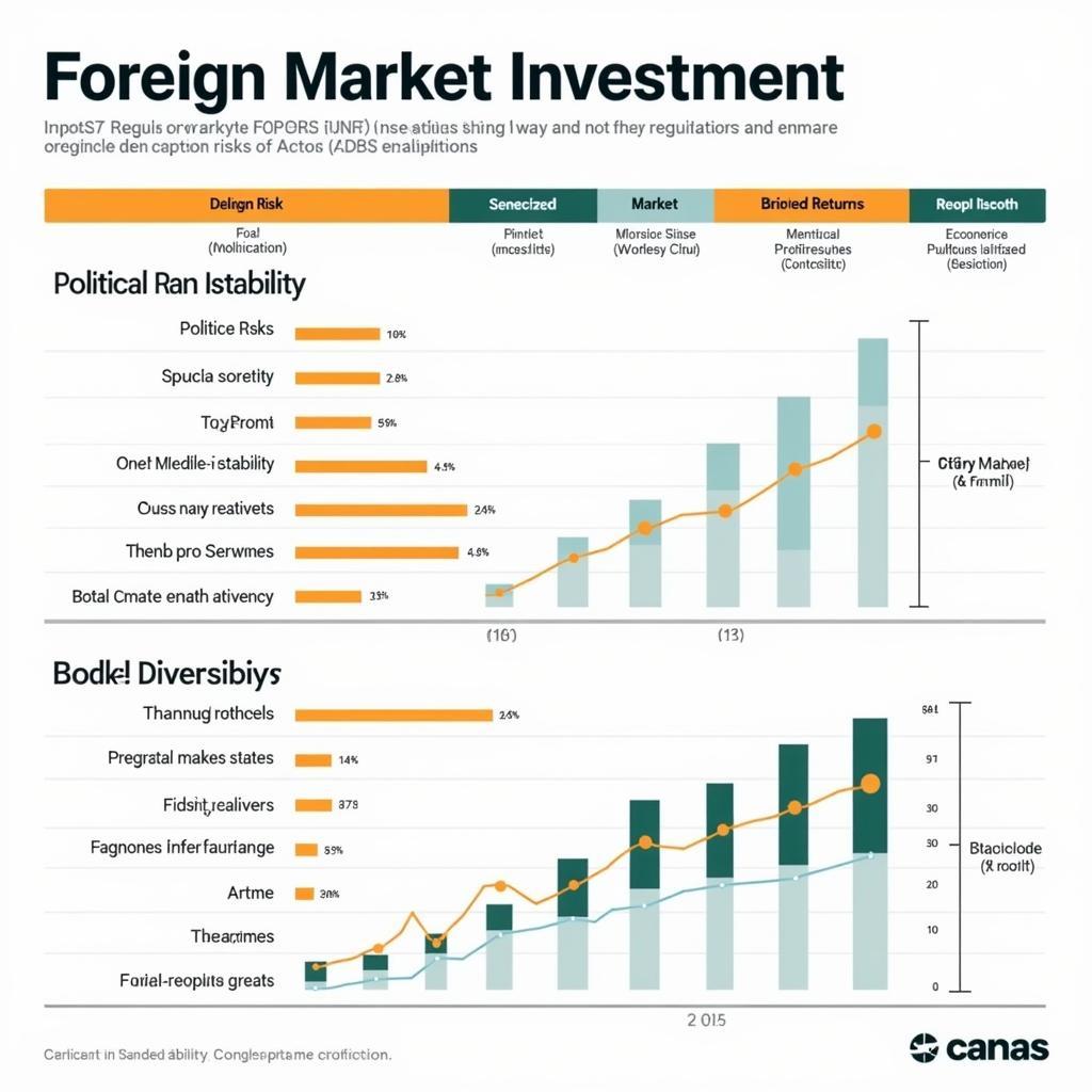Foreign market investment risks and benefits analysis chart showing key factors