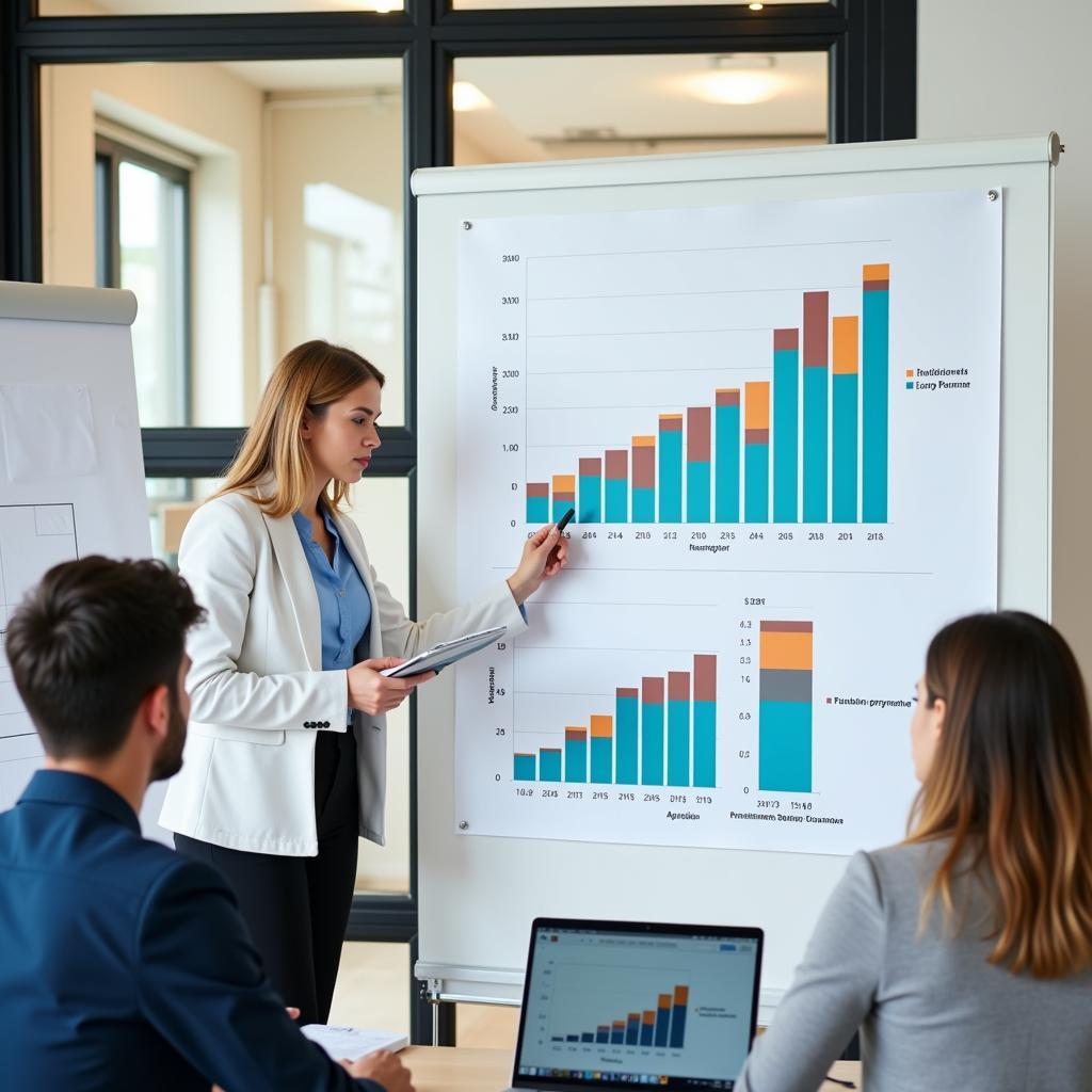 Professional explaining benefits of four-day work week