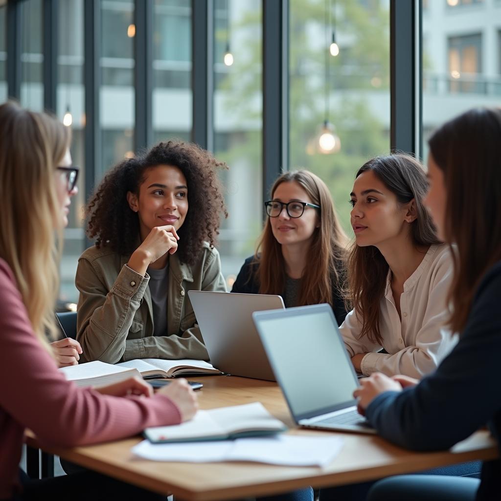 University students debating about free education policies