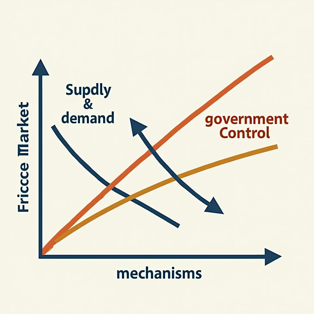 Economic debate between free market and government price control approaches