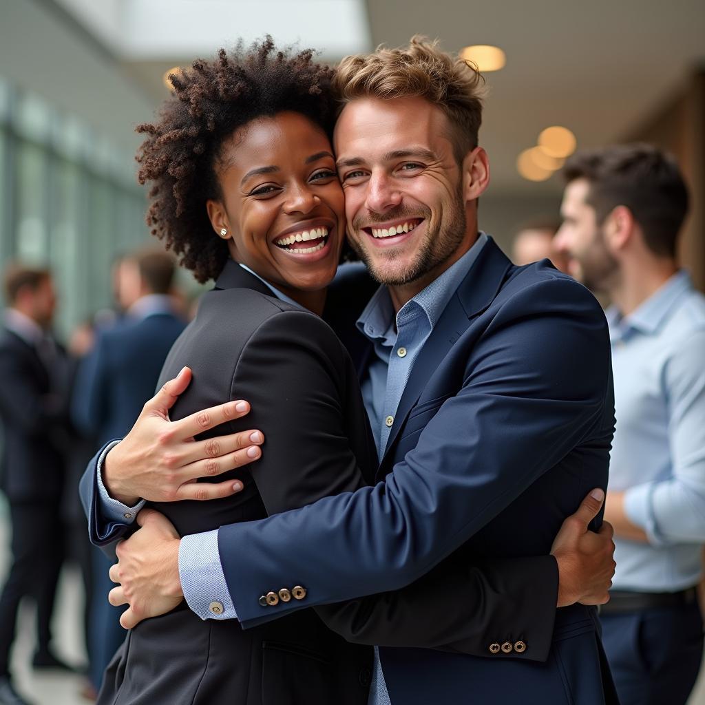 Friends celebrating success and achievement