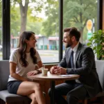 Two friends with contrasting interests engaging in conversation