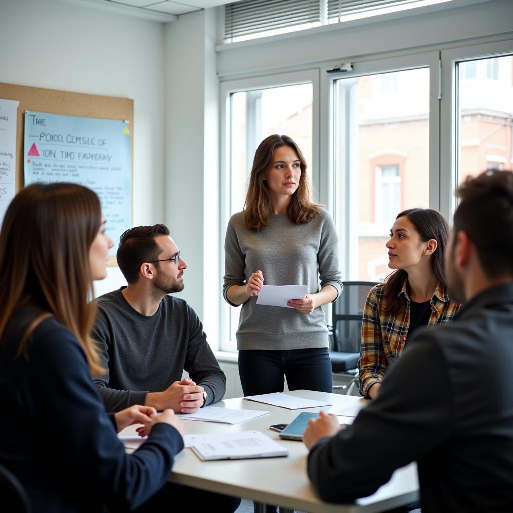 Diverse students participating equally in a modern classroom setting