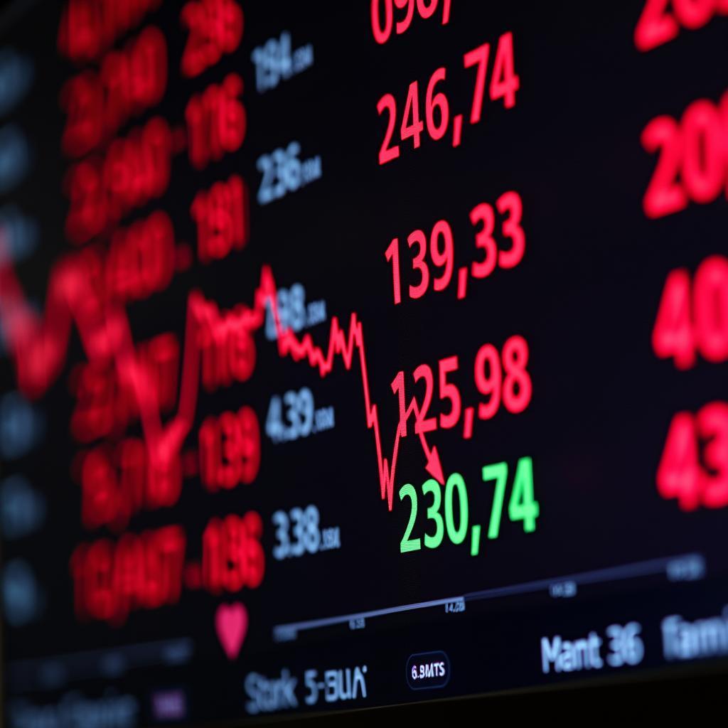 Global stock markets showing negative reaction to international trade conflicts