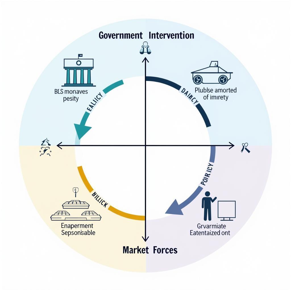 Government financial policy implementation showing balance between intervention and market forces