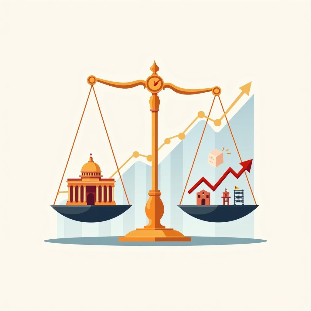 Government regulation and market stability concept illustration