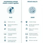 Comparison of government and private health insurance systems