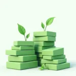 Green bonds and sustainable development illustration showing financial growth and environmental protection