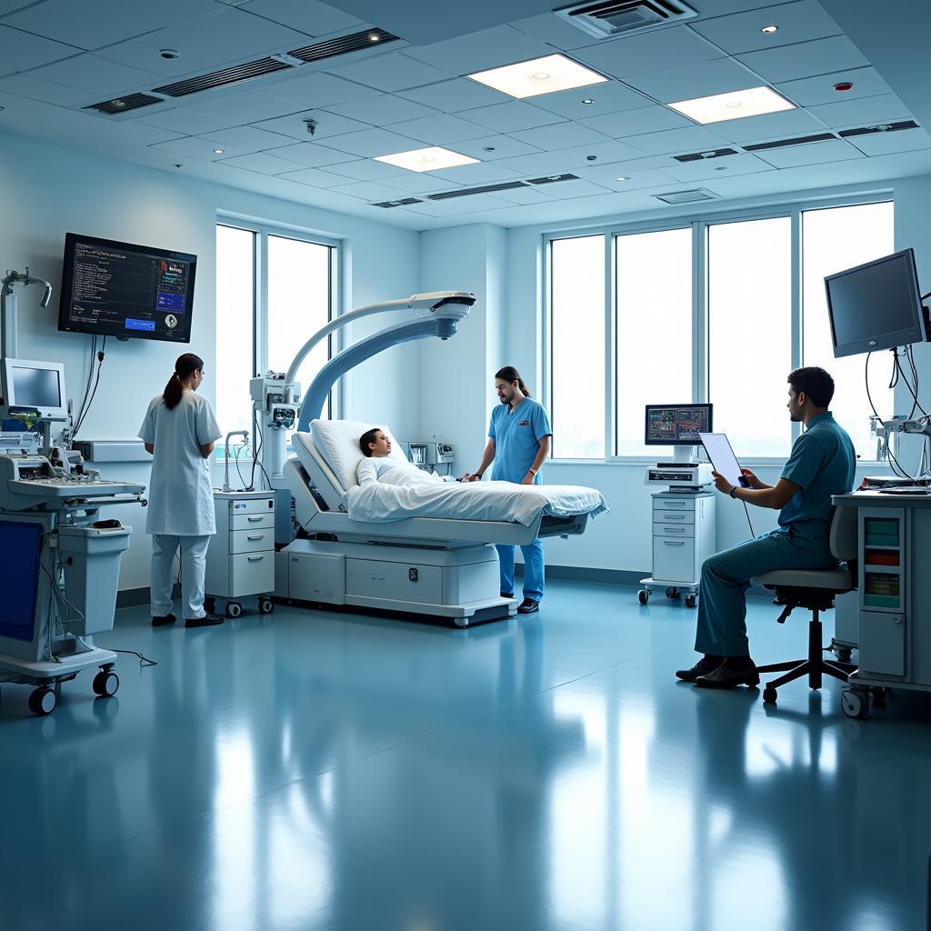 Advanced medical technology in modern hospital setting