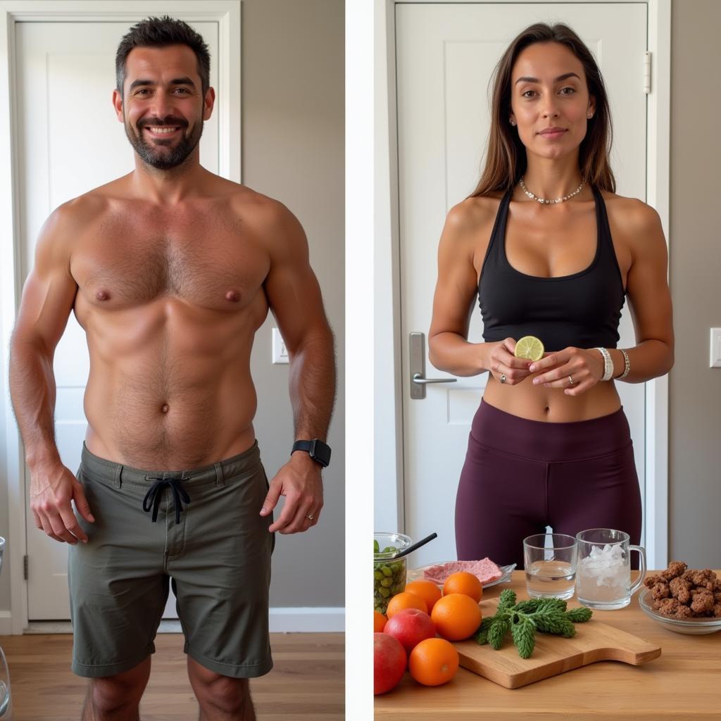 Person demonstrating healthy lifestyle changes for IELTS speaking
