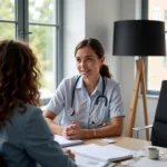 IELTS candidate discussing healthy lifestyle habits during speaking test