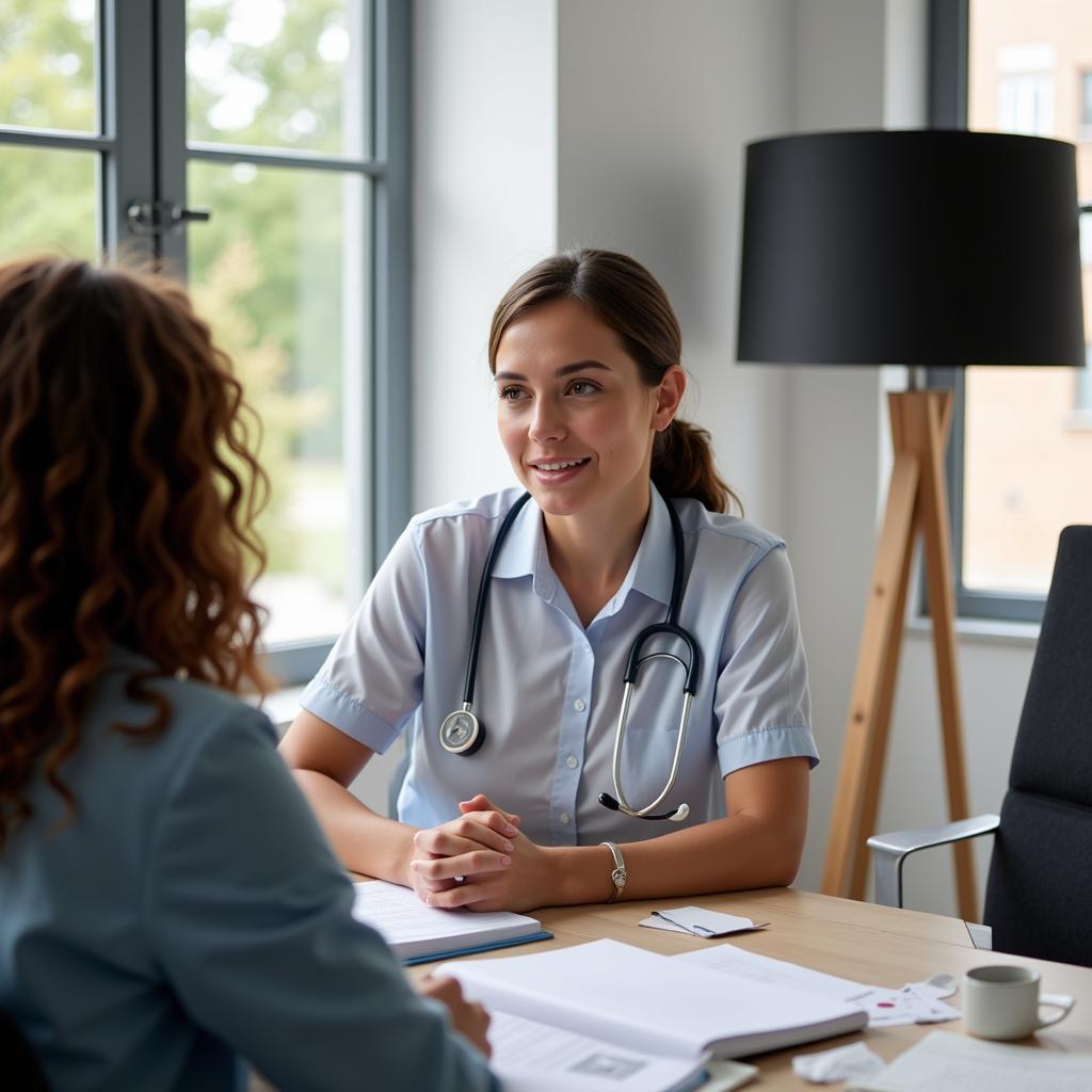 IELTS candidate discussing healthy lifestyle habits during speaking test