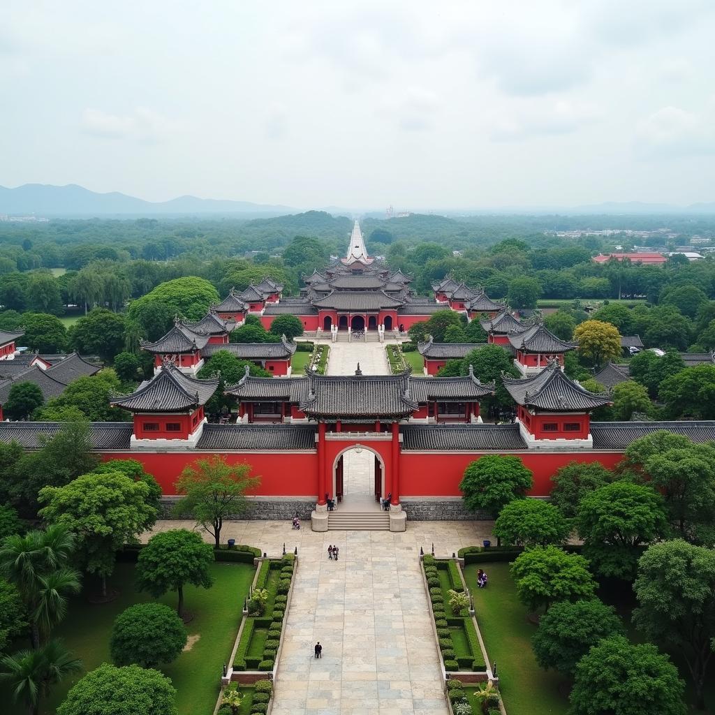 Ancient Imperial City of Hue showing architectural details and cultural elements