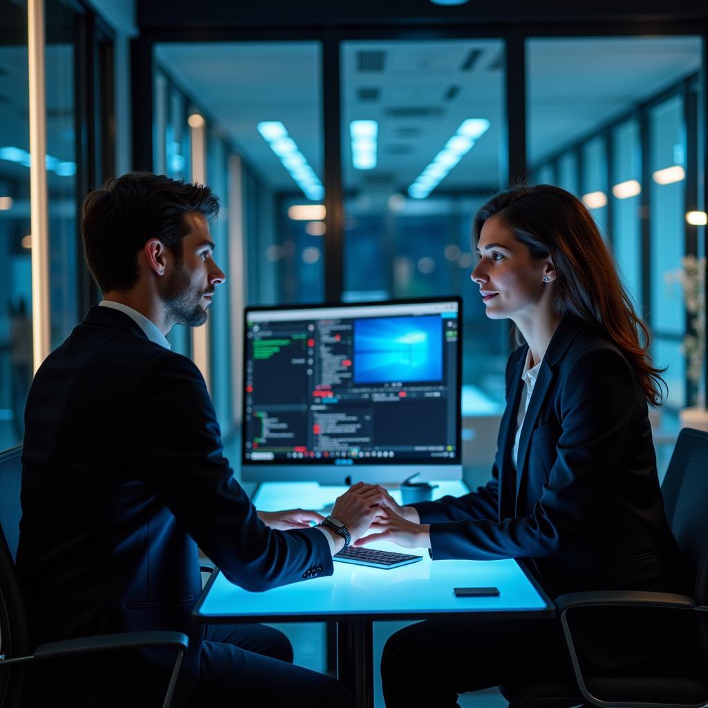 Financial Professionals Working Alongside AI Systems in Modern Banking