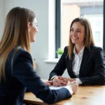 IELTS examiner and candidate discussing swimming locations