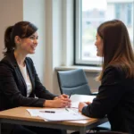 IELTS Speaking Test with examiner asking questions about crowded places
