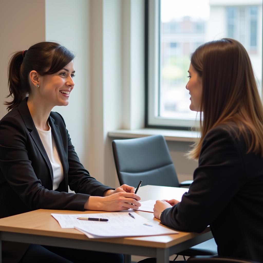 IELTS Speaking Test with examiner asking questions about crowded places