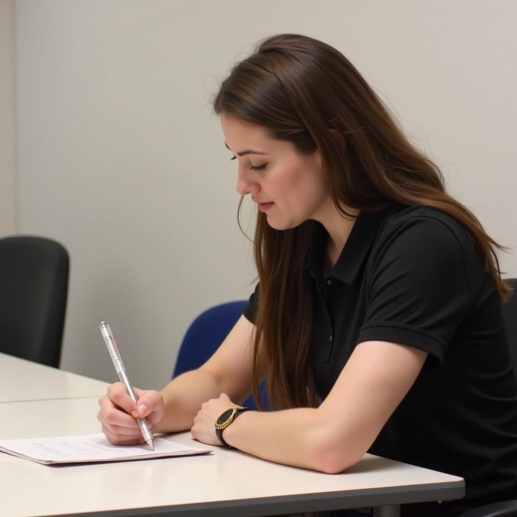IELTS Speaking Test Candidate Taking Notes