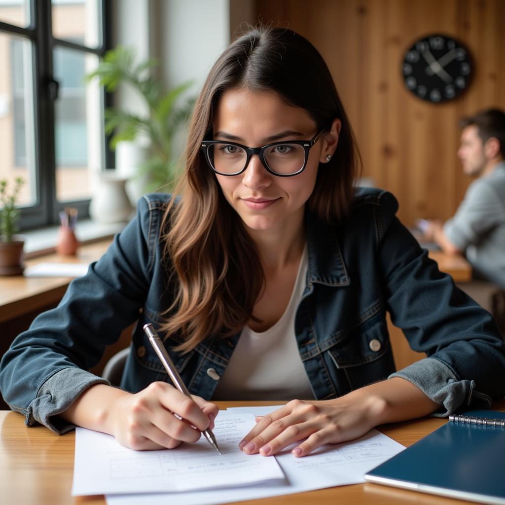 IELTS Speaking Candidate Making Notes During Preparation Time