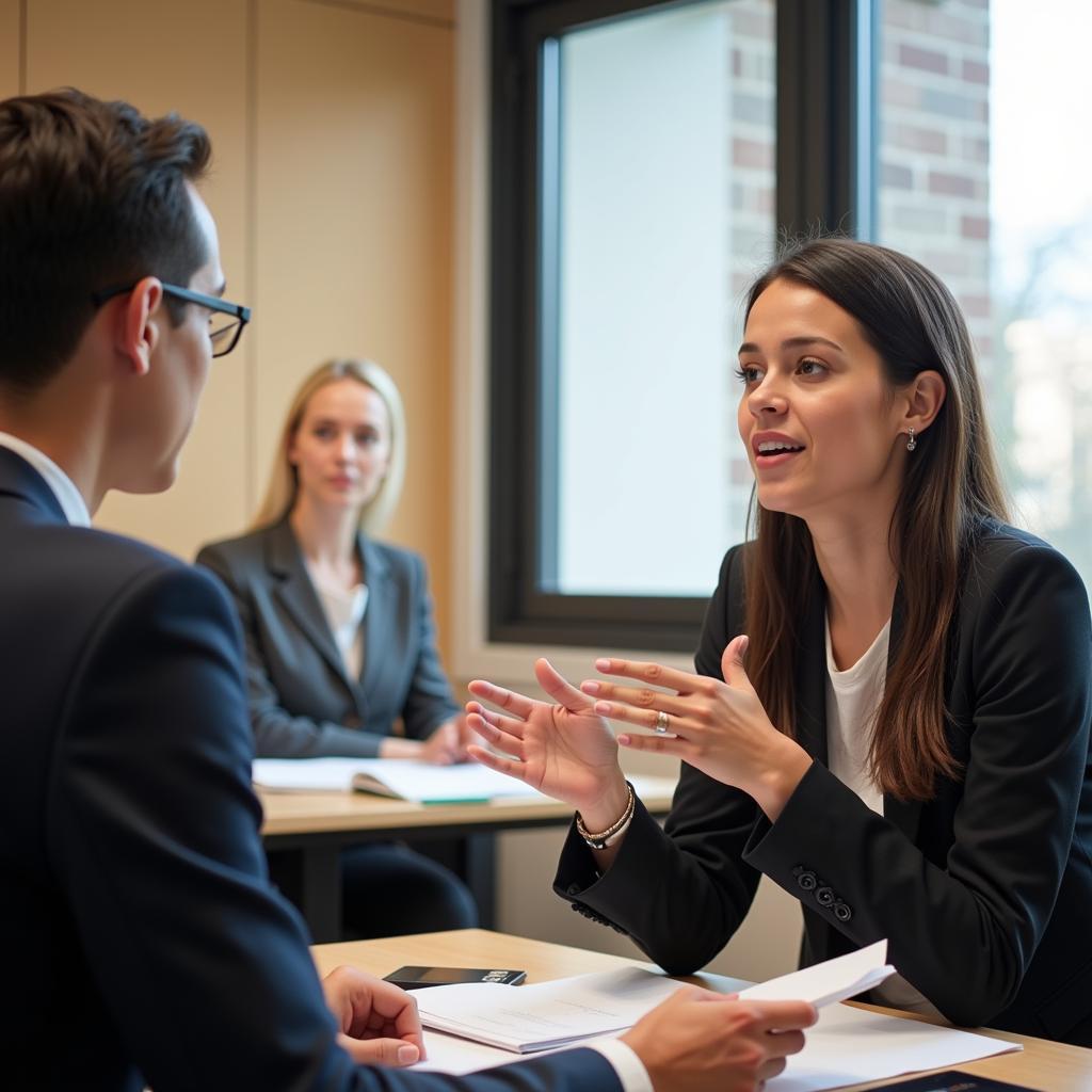 Candidate delivering cue card response in IELTS Speaking test