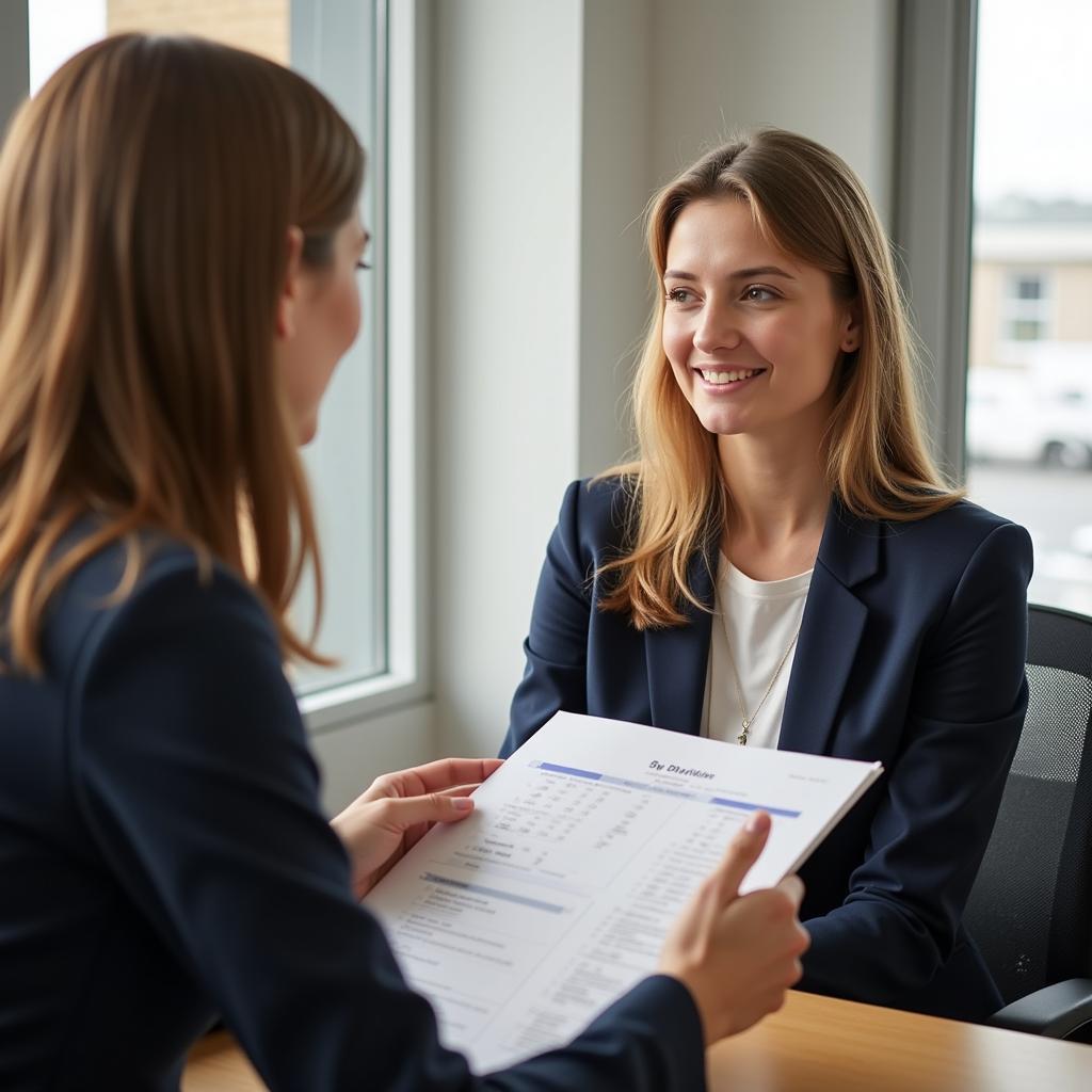 IELTS Speaking Test Environment with Examiner and Candidate