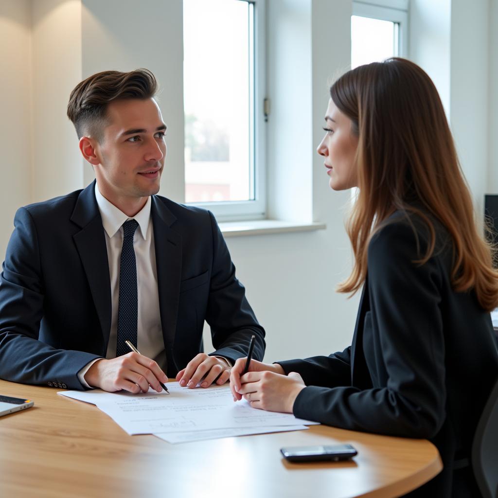IELTS Speaking Test examiner interviewing candidate