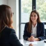 IELTS speaking examiner and candidate having a professional conversation