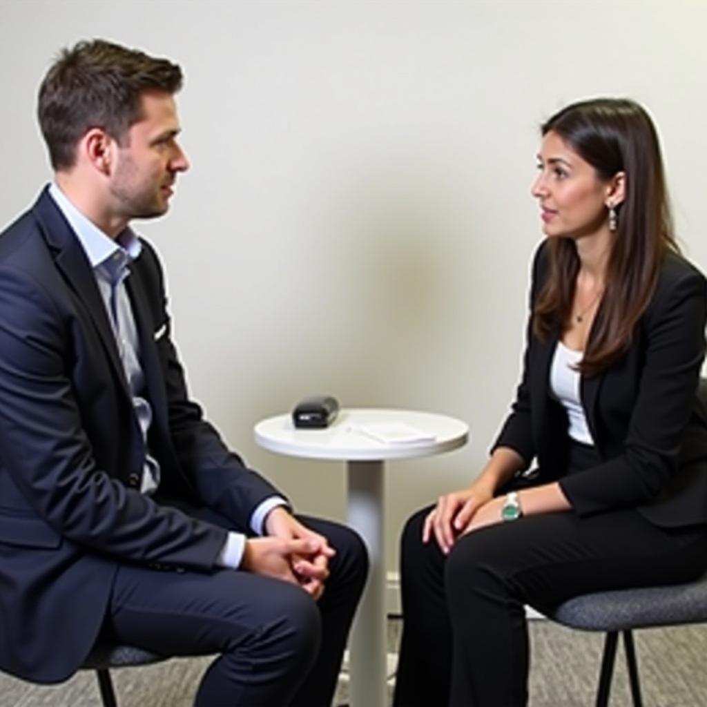 IELTS Speaking Examiner interviewing a candidate