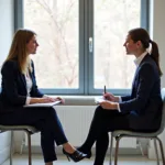 IELTS Speaking examiner and candidate having professional interaction