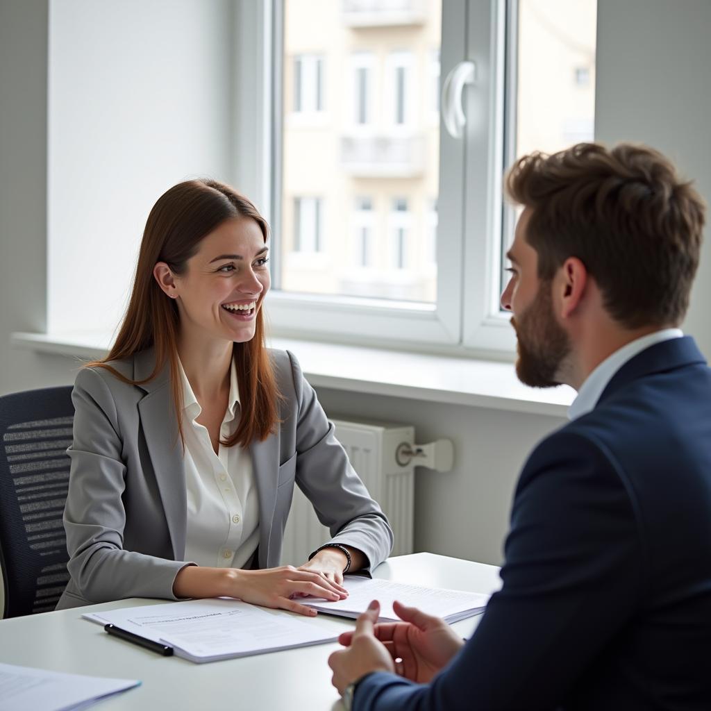 IELTS Speaking Test examiner and candidate discussing multitasking