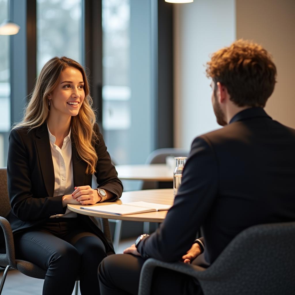 IELTS Speaking Test Interview Setting with Examiner and Candidate