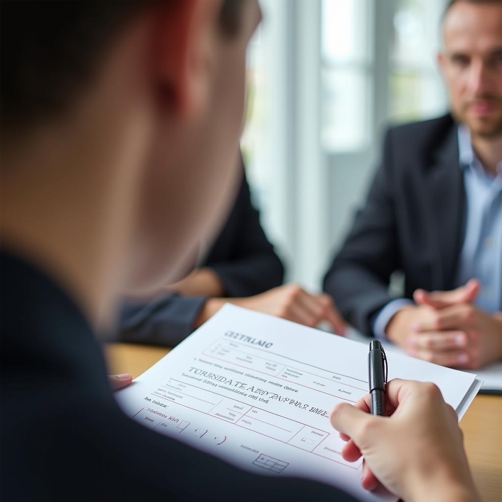 IELTS examiner providing feedback and assessment
