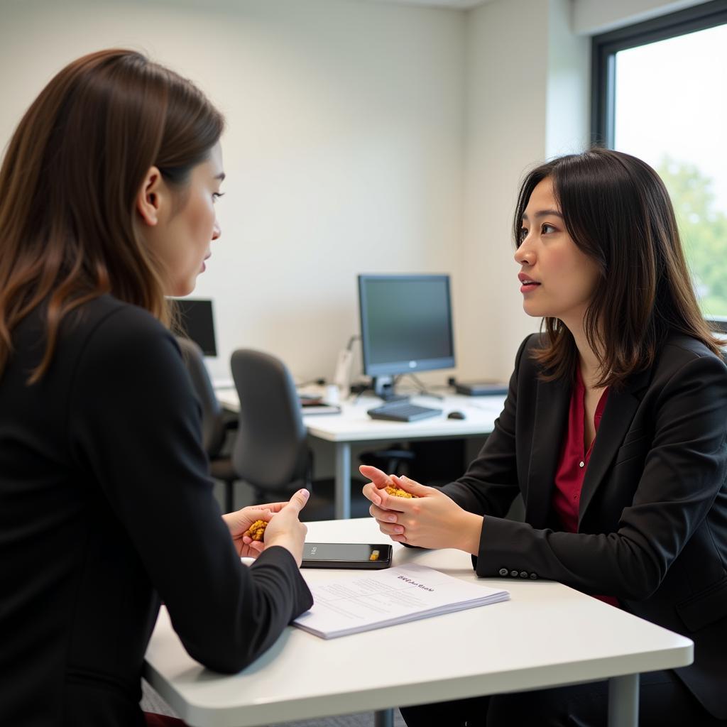 IELTS Speaking examiner discussing food habits with candidate