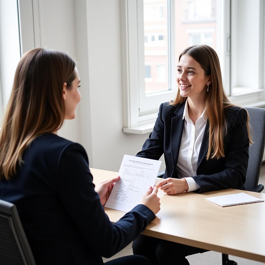 IELTS Speaking Test Environment with Examiner and Candidate