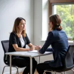 IELTS examiner asking introduction questions to candidate