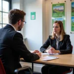 IELTS candidate discussing environmental laws with examiner