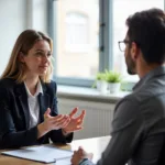 IELTS examiner and candidate engaged in Part 3 discussion