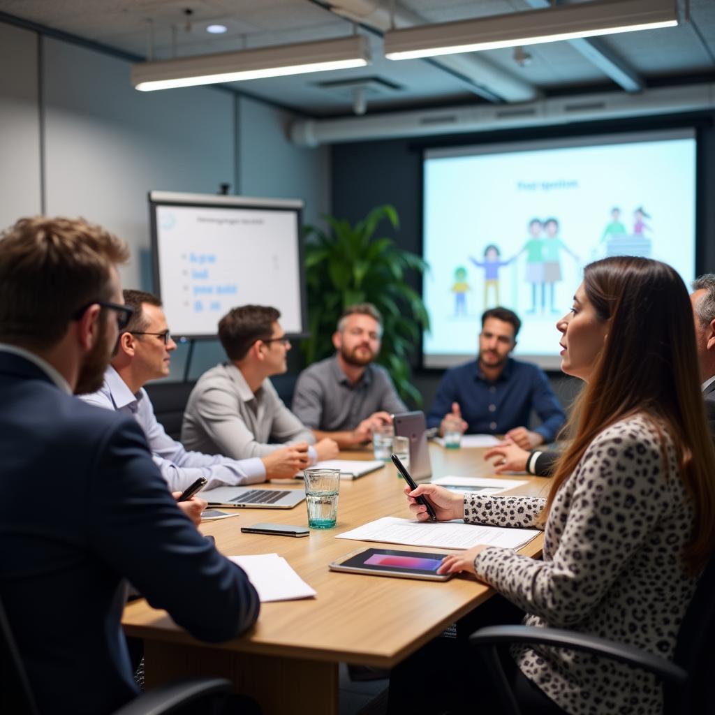 Professional describing memorable business meeting experience