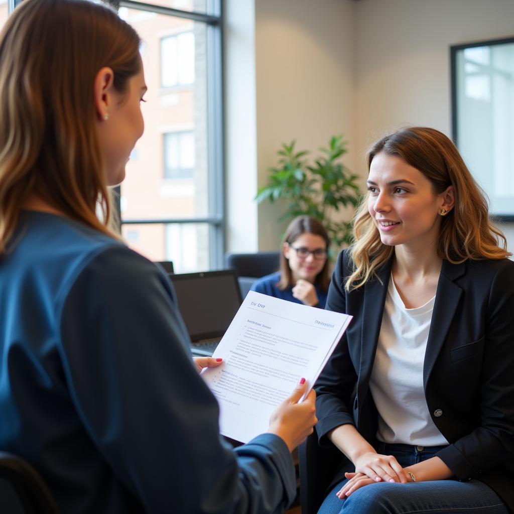 IELTS examiner conducting speaking test
