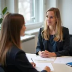IELTS Speaking Test Preparation with examiner and candidate