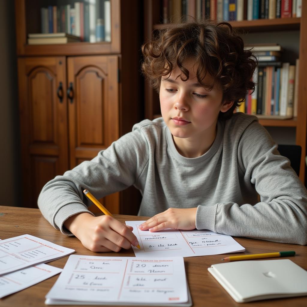 Student practicing IELTS speaking vocabulary