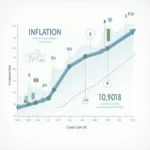 Economic indicators showing inflation's effect on consumer confidence and spending