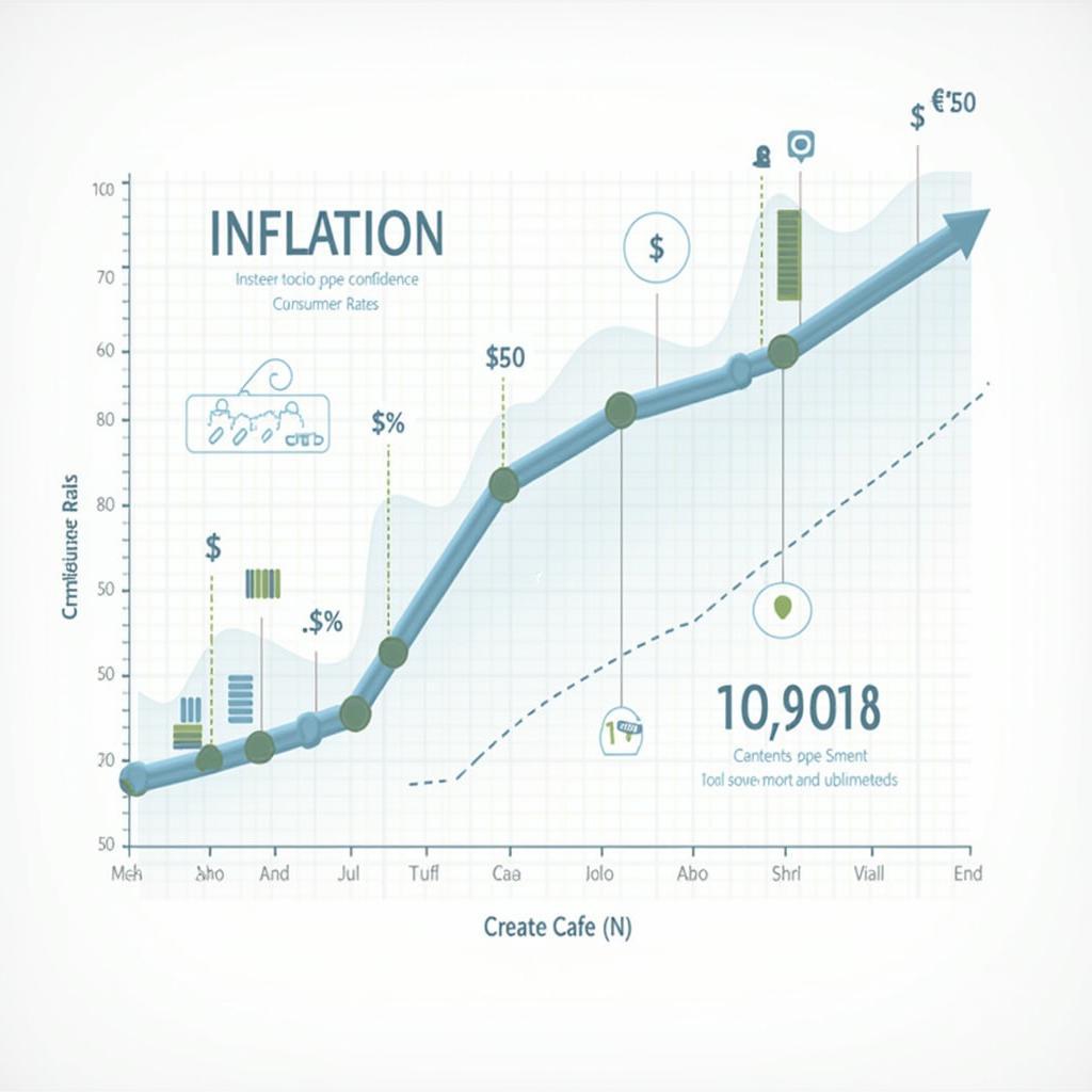 Economic indicators showing inflation's effect on consumer confidence and spending