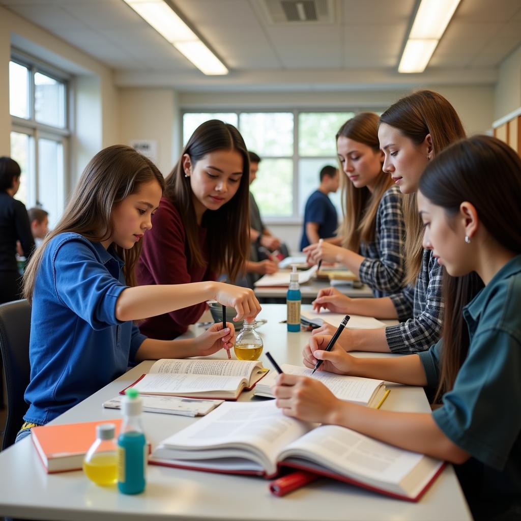 Students combining practical experience with theoretical knowledge