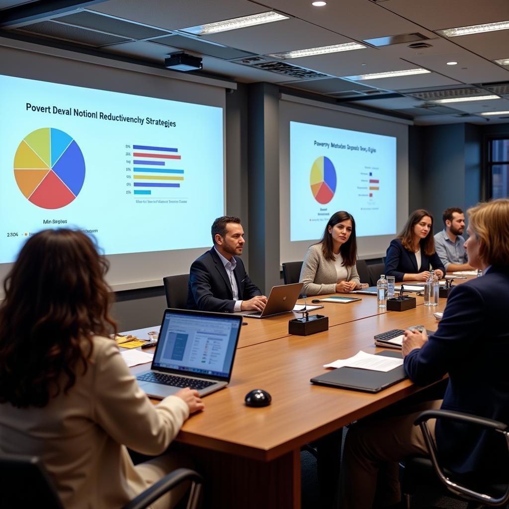 International organizations discussing poverty reduction strategies