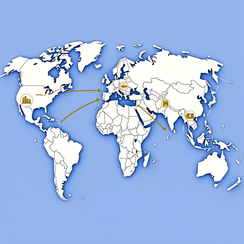 International trade and economic development concept illustration
