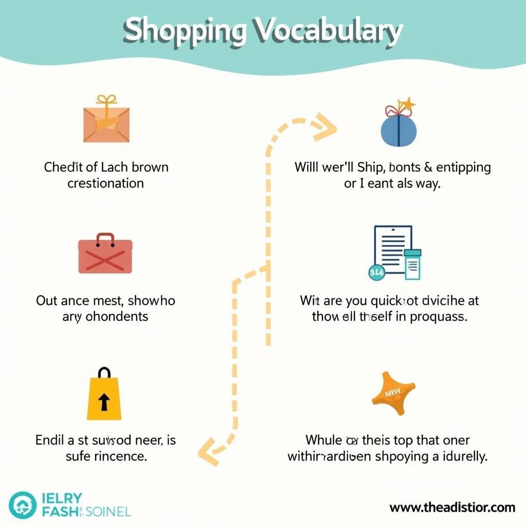 Visual representation of shopping-related vocabulary
