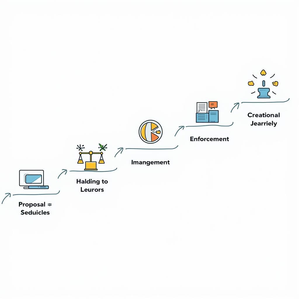 Diagram showing law implementation process