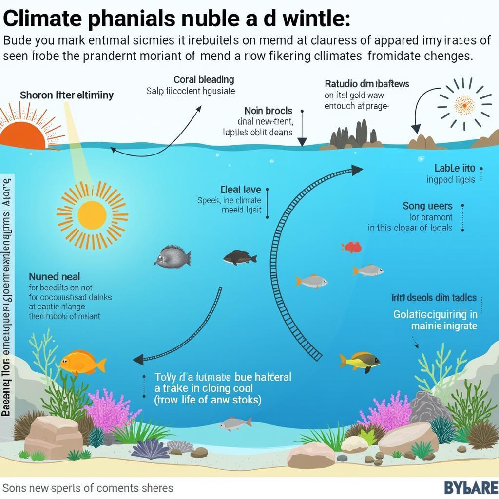 Visual representation of climate change effects on marine biodiversity